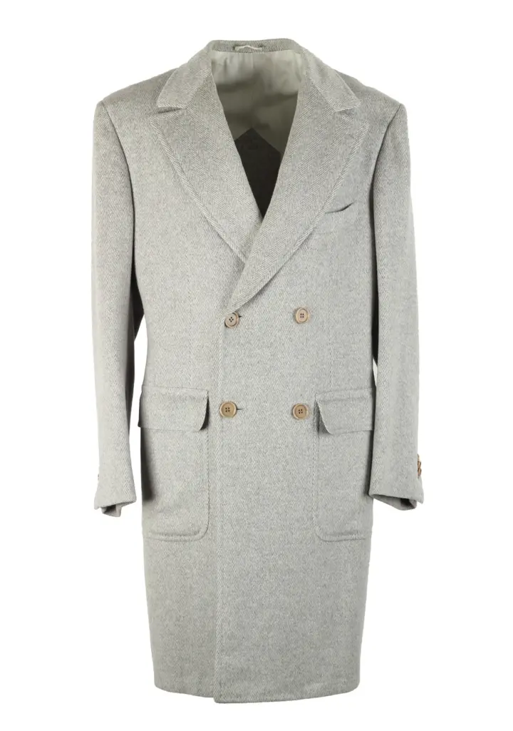 Kiton Gray Double Breasted Vicuna Coat Size 52 / 42R U.S.
