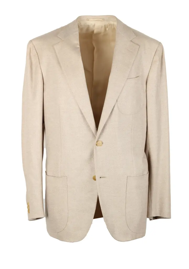 Ermenegildo Zegna Couture Beige Cashmere Sport Coat Size 50 / 40R U.S.