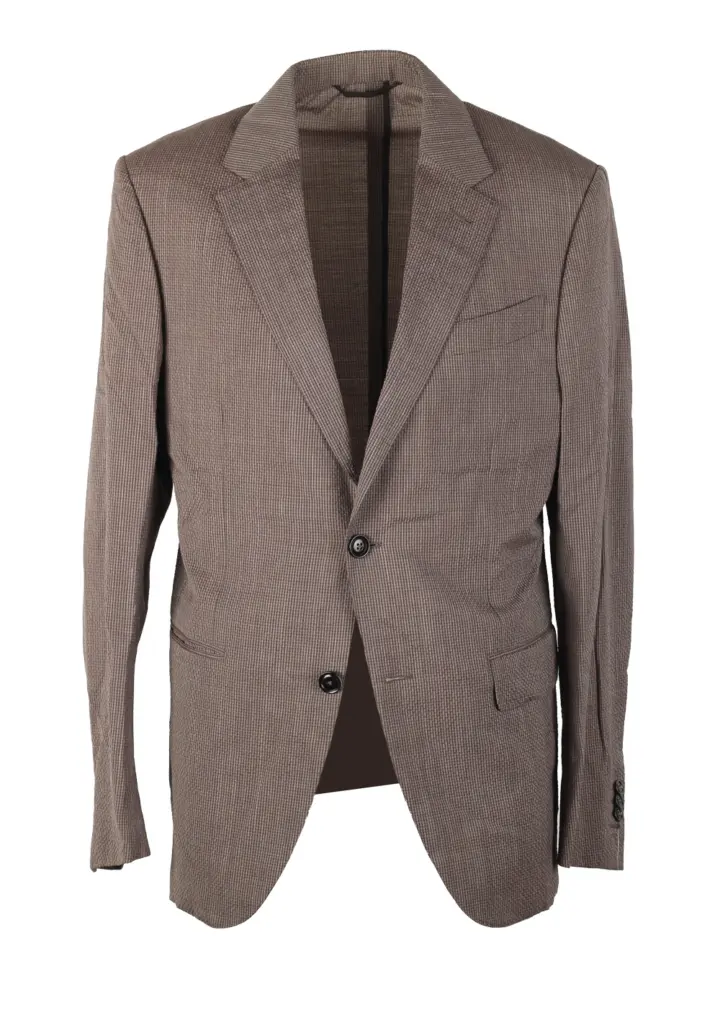 ZEGNA Zero Weight Trofeo Brown Checked Sport Coat Size 48 / 38R U.S.