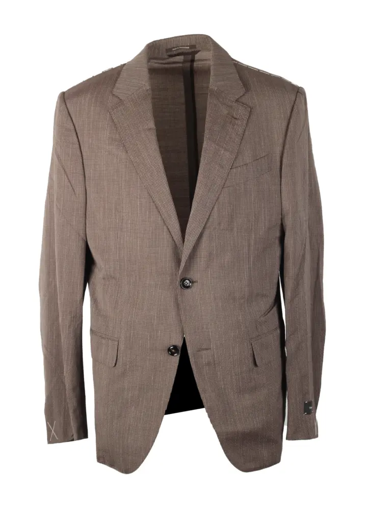 ZEGNA Zero Weight Trofeo Brown Checked Sport Coat Size 50 / 40R U.S.