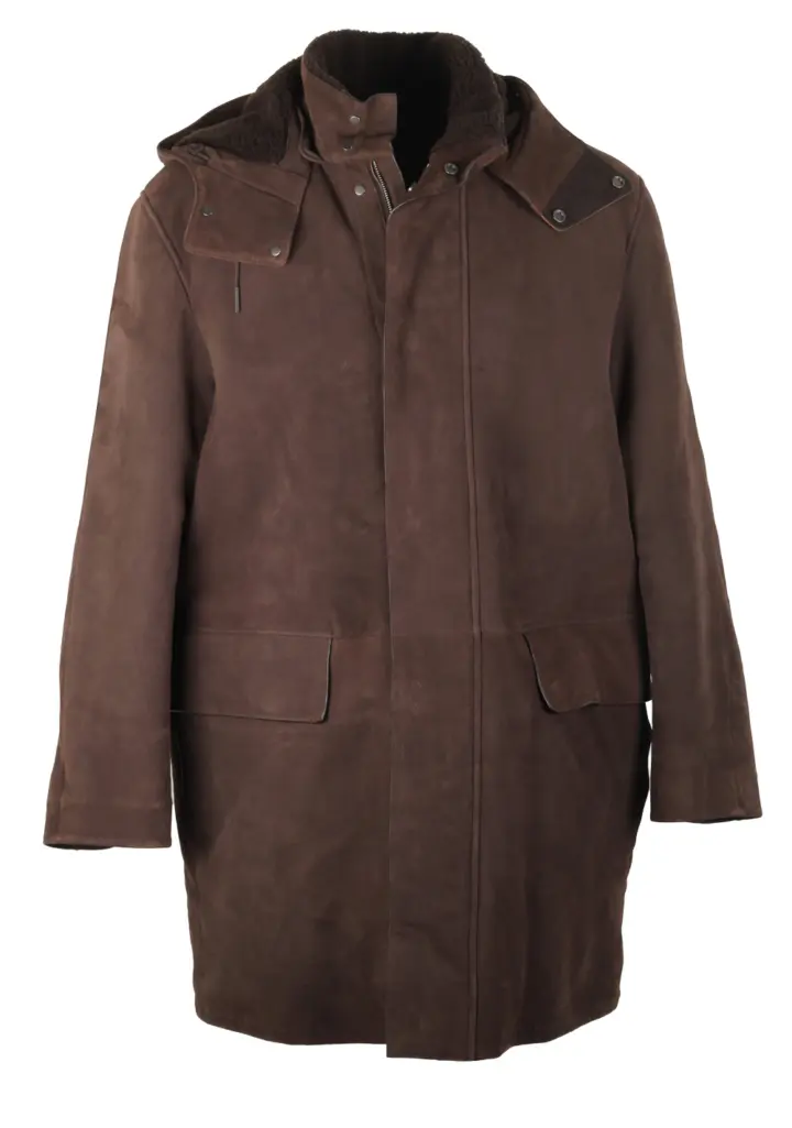 ZEGNA Brown Lamb Leather Coat