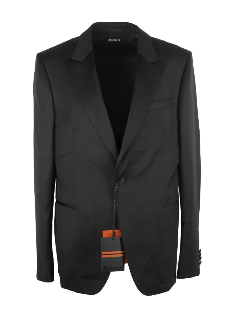 ZEGNA Tailored Black Tuxedo Dinner Jacket Size 54 / 44R U.S.