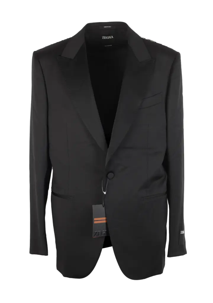 ZEGNA Sartorial Black Multiseason Tuxedo Dinner Jacket Size 52 / 42R U.S.