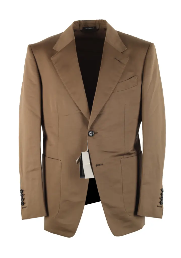 TOM FORD Shelton Brown Sport Coat Size 48 / 38R U.S. In Cotton Silk
