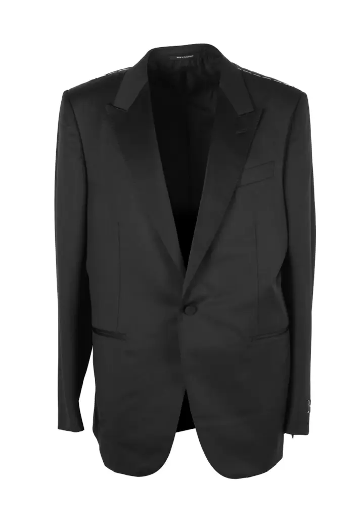 ZEGNA Black Wool Milano Micronsphere Tuxedo Suit Size 54 / 44R U.S.