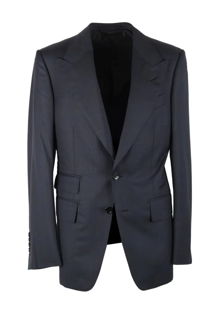 TOM FORD Shelton Blue Checked Sport Coat Size 46 / 36R U.S.