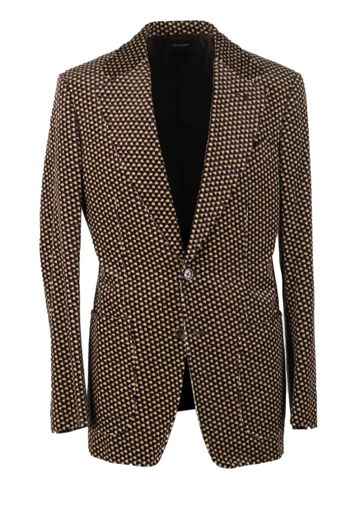 TOM FORD Beige / Gray / Yellow Patterned Sport Coat Size 46 / 36R U.S.