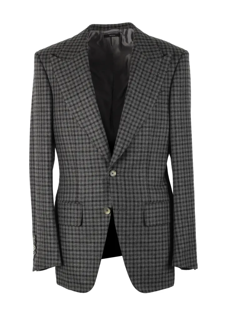 TOM FORD Atticus Gray Checked Sport Coat Size 46 / 36R U.S.