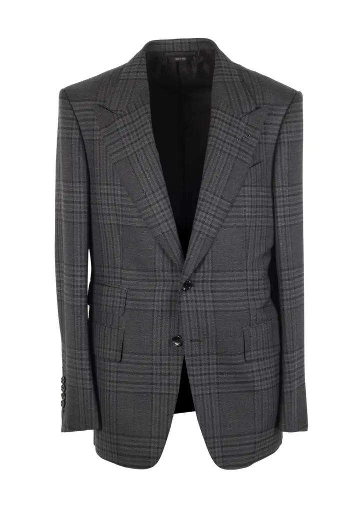 TOM FORD Shelton Wool Checked Gray Suit