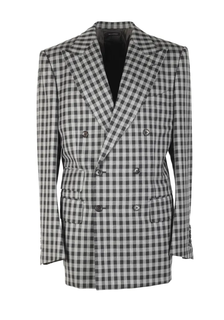 TOM FORD Buckingham Gray Double Breasted Suit Size 48 / 38R U.S. in Wool