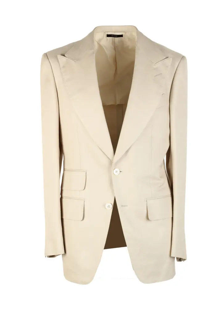 TOM FORD Atticus Champagne Silk Sport Coat Size 46 / 36R U.S.