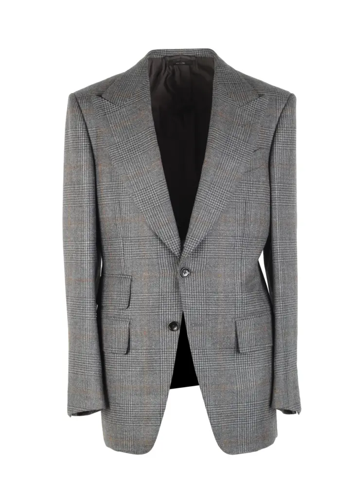TOM FORD Gray Checked Sport Coat Size 46 / 36R U.S. in Mohair