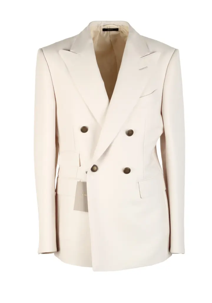 TOM FORD Atticus Double Breasted Off White Sport Coat