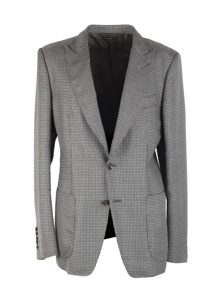 TOM FORD Atticus Gray Checked Sport Coat Size 48 / 38R U.S.