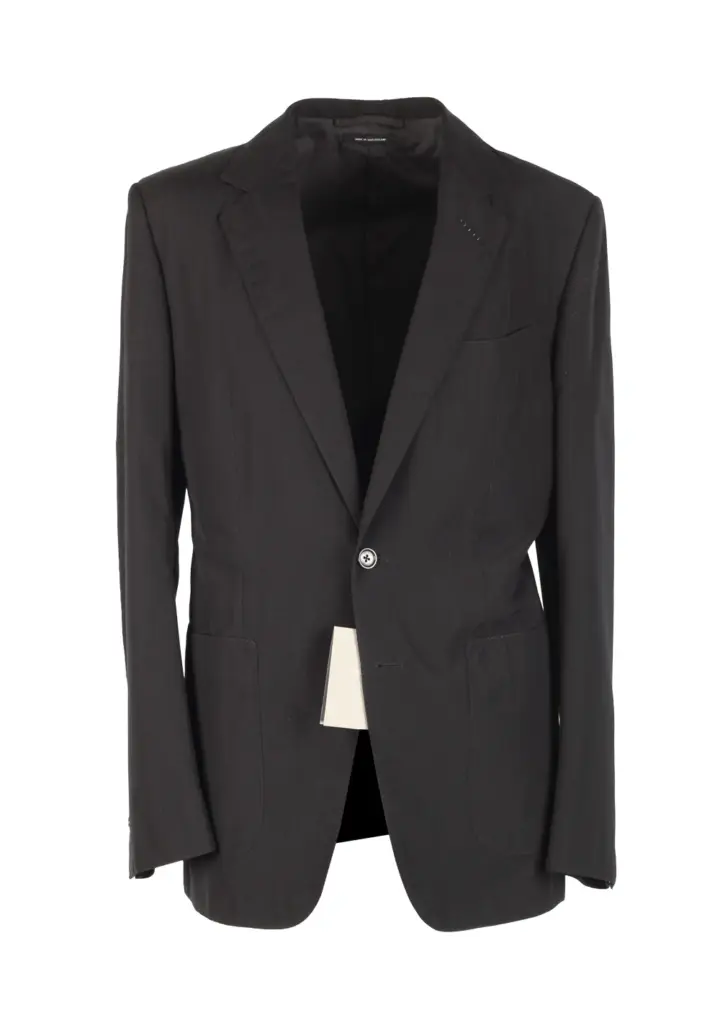 TOM FORD O’Connor Solid Black Sport Coat Size 48 / 38R U.S. in silk