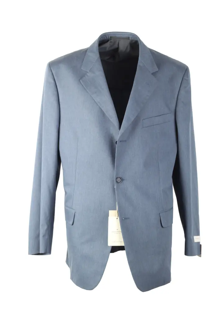 ZEGNA Blue Striped Suit Size 54 / 44R U.S.