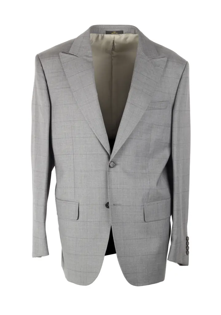 Valentino Gray Checked Suit Size 50 / 40R U.S.