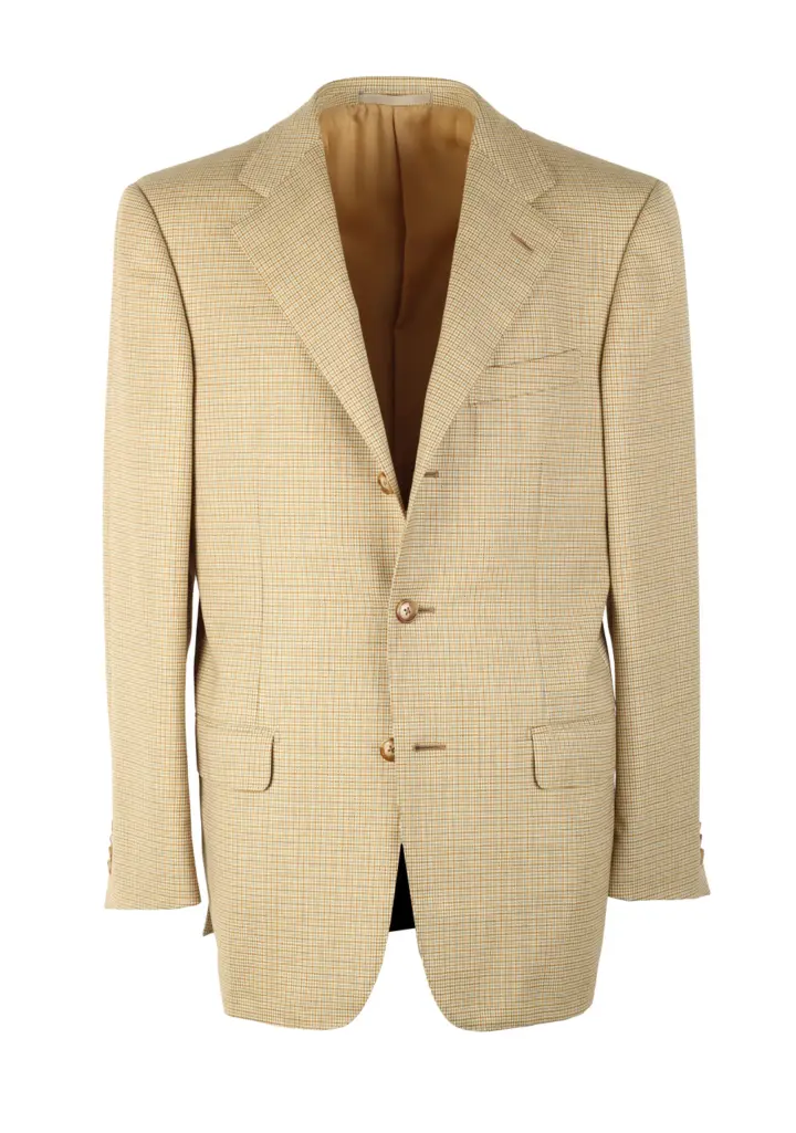 ZEGNA Trofeo Checked Beige Sport Coat Size 48 / 38R U.S.