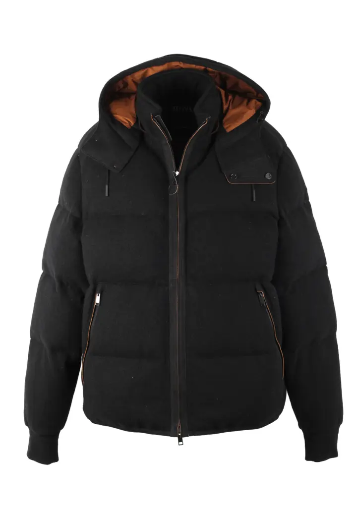 ZEGNA Oasi Cashmere Black Padded Bomber Jacket Outerwear