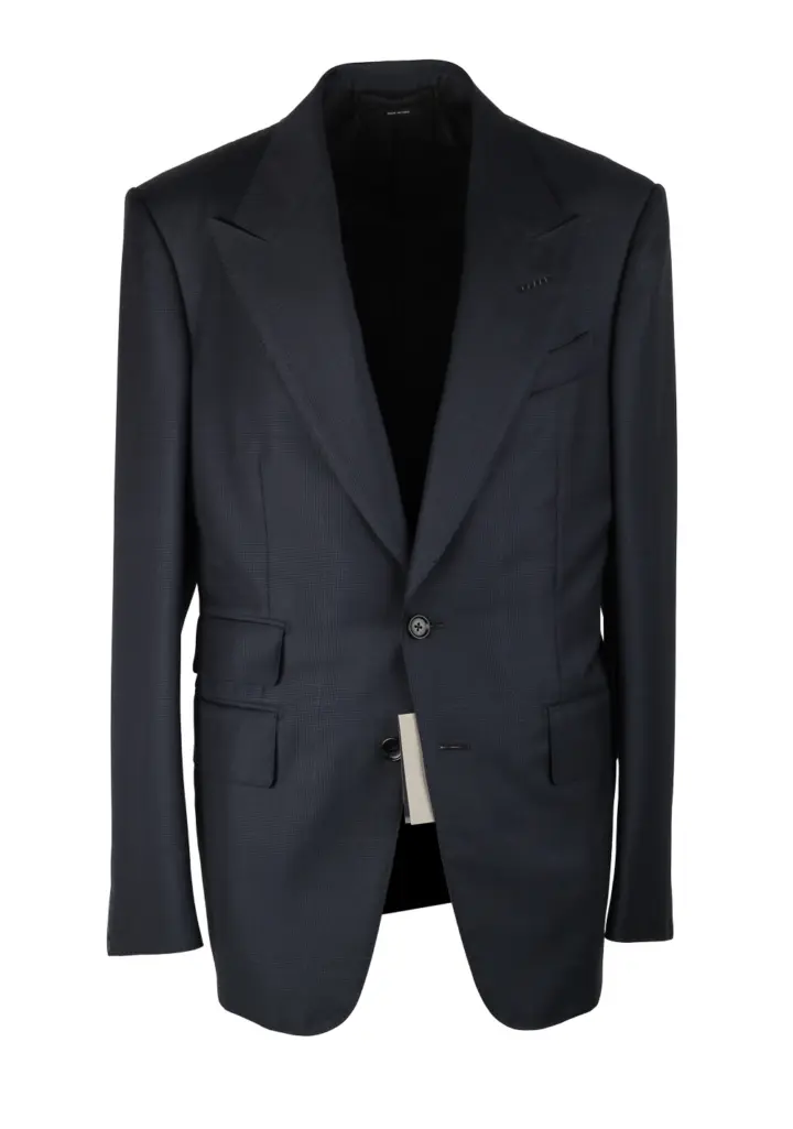 TOM FORD Shelton Wool Checked Blue Suit