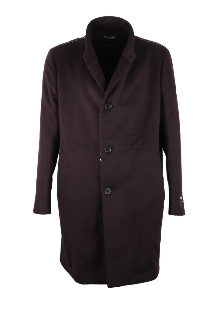 ZEGNA Oasi Cashmere Boysenberry Overcoat Size 56 / 46R U.S.