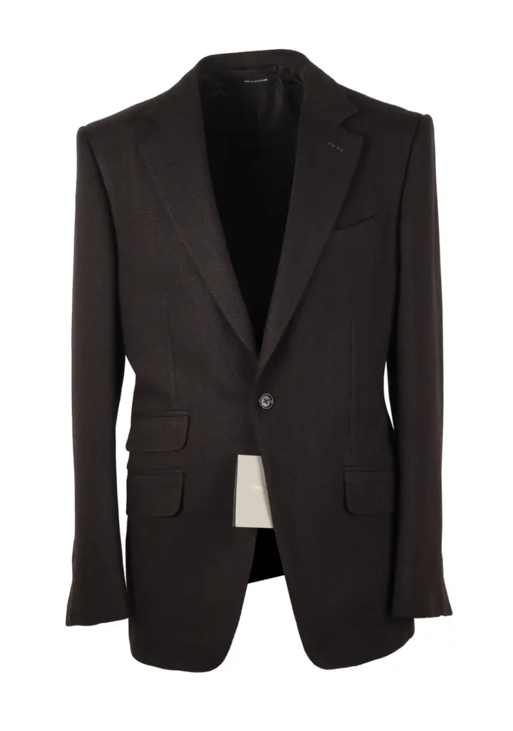 TOM FORD O’Connor Brown Herringbone Mohair Blend Suit