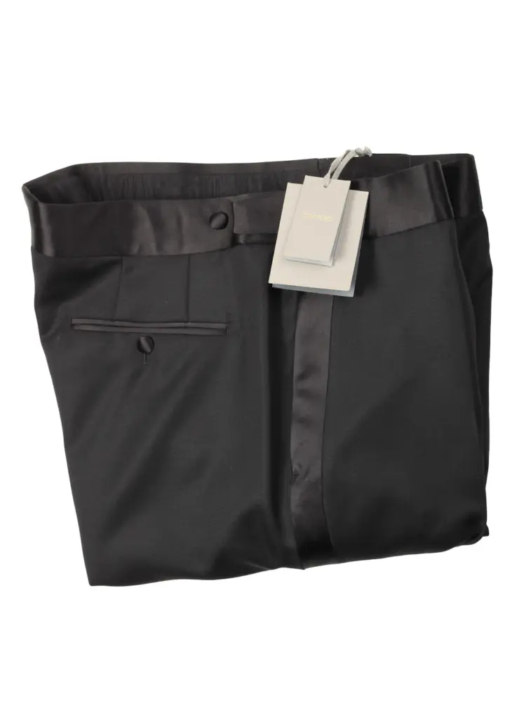 TOM FORD Black Mohair Blend Cocktail Tuxedo Trousers Size 56 / 40 U.S.