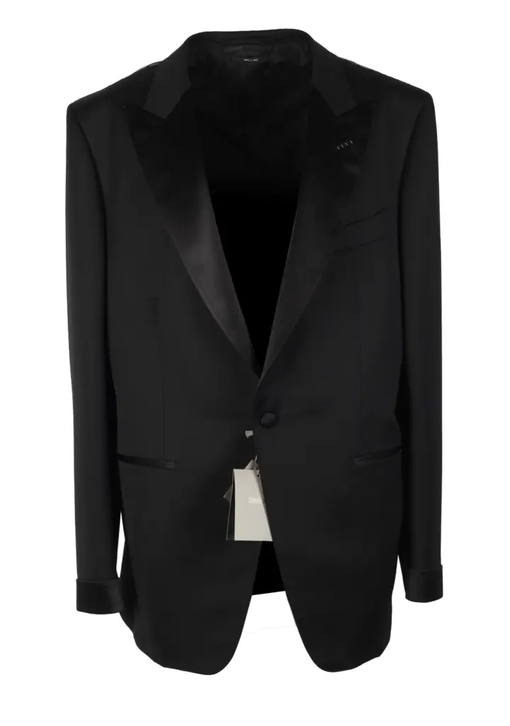 TOM FORD O’Connor Black Tuxedo Suit Smoking  Shawl Collar Size 56 / 46R U.S. Fit Y