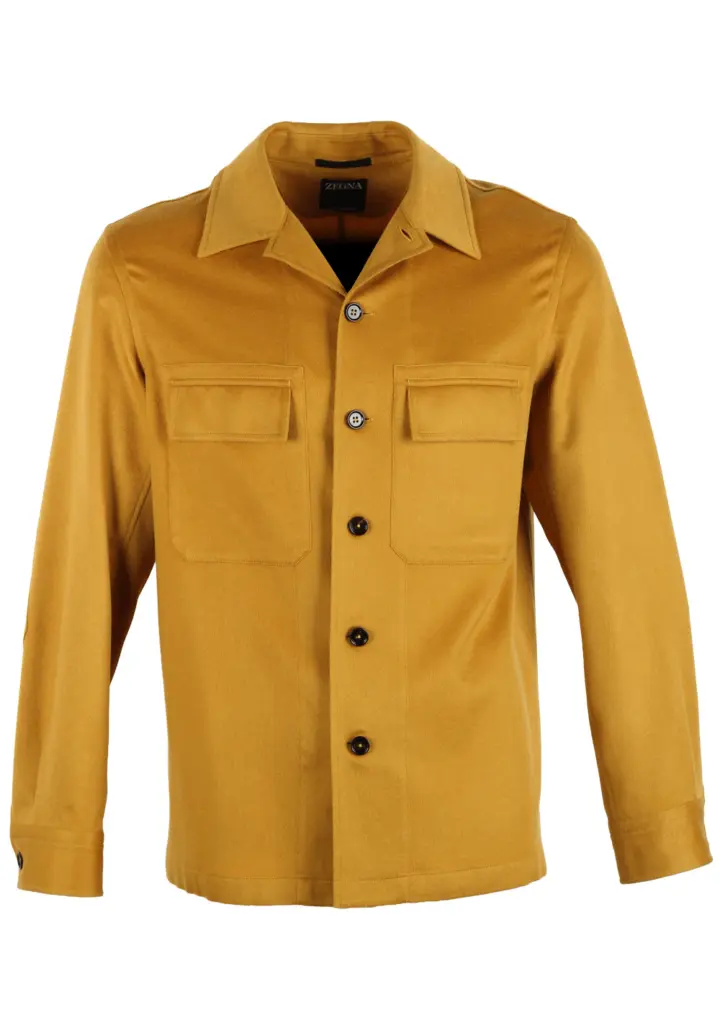 ZEGNA Mustard Yellow Oasi Alba Cashmere Overshirt