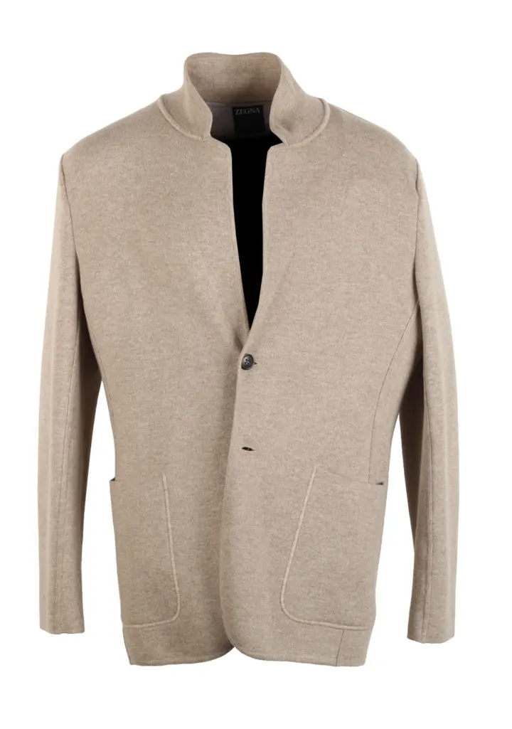ZEGNA Beige Knitted Cashmere Overshirt Jacket