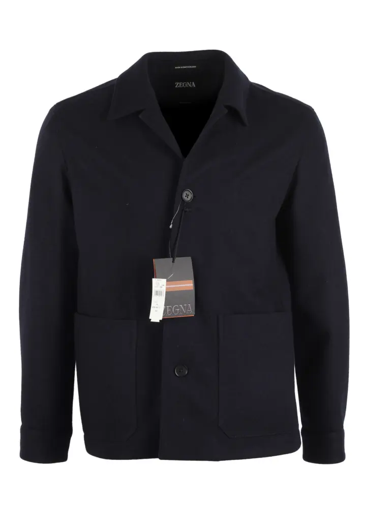 ZEGNA Blue Jerseywear Alpe Cashmere Overshirt Jacket Size 48 / 38R U.S.