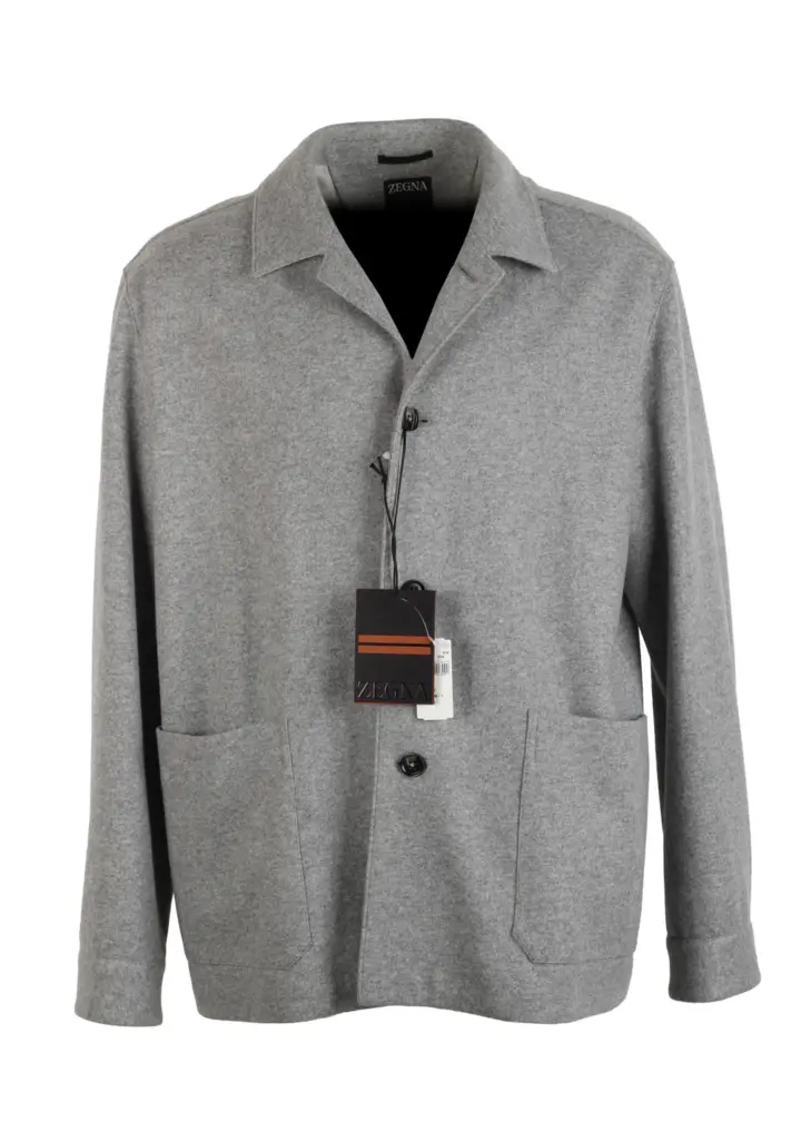 ZEGNA Gray Jerseywear Alpe Cashmere Overshirt Jacket Size 52 / 42R U.S.