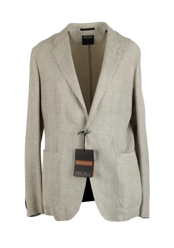 ZEGNA Crossover Natural Beige Linen Silk Sport Coat