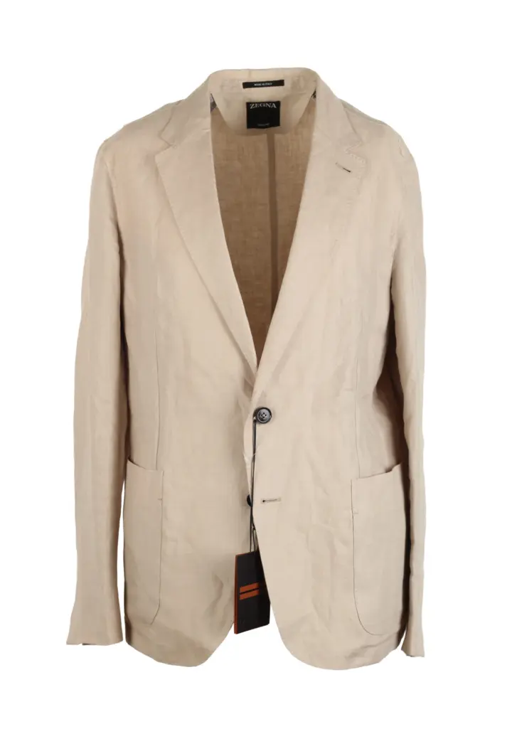 ZEGNA Oasi Linen Shirt Beige Sport Coat