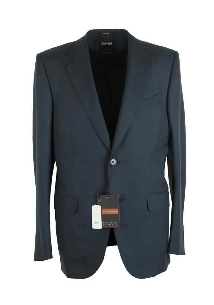 ZEGNA Teal Oasi Cashmere Couture Suit Size 50 / 40R U.S.