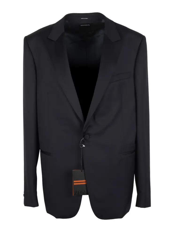 ZEGNA Midnight Blue Tailored Tuxedo Suit Size 58 / 48R U.S.