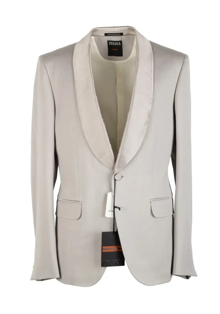 ZEGNA Couture Gray Tuxedo Dinner Jacket Size 48 / 38R U.S.