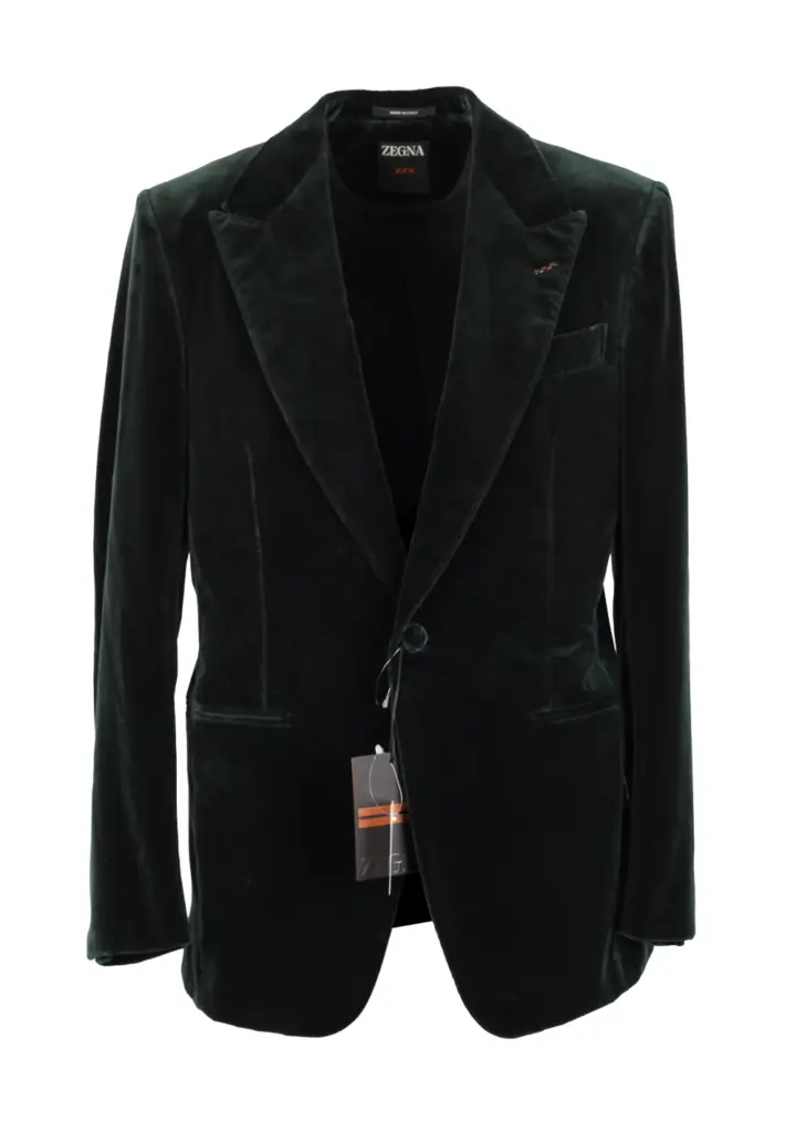 ZEGNA Couture Green Velvet Tuxedo Dinner Jacket