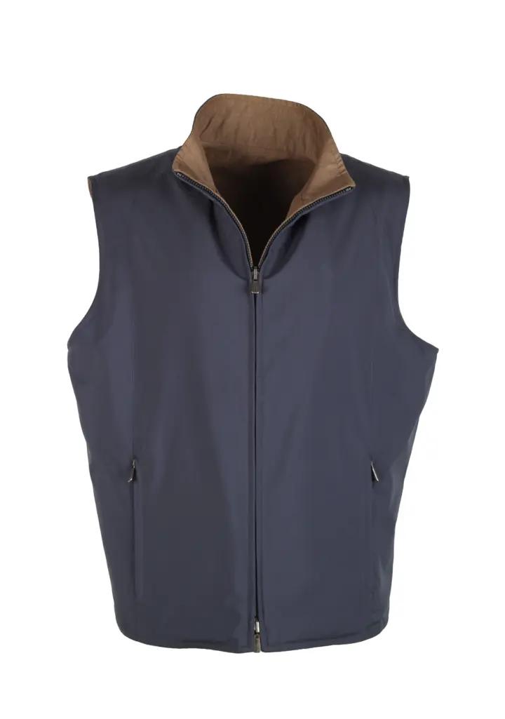 Loro Piana Blue Brown Reversible Vest Size Large / 52 IT / 42R U.S.